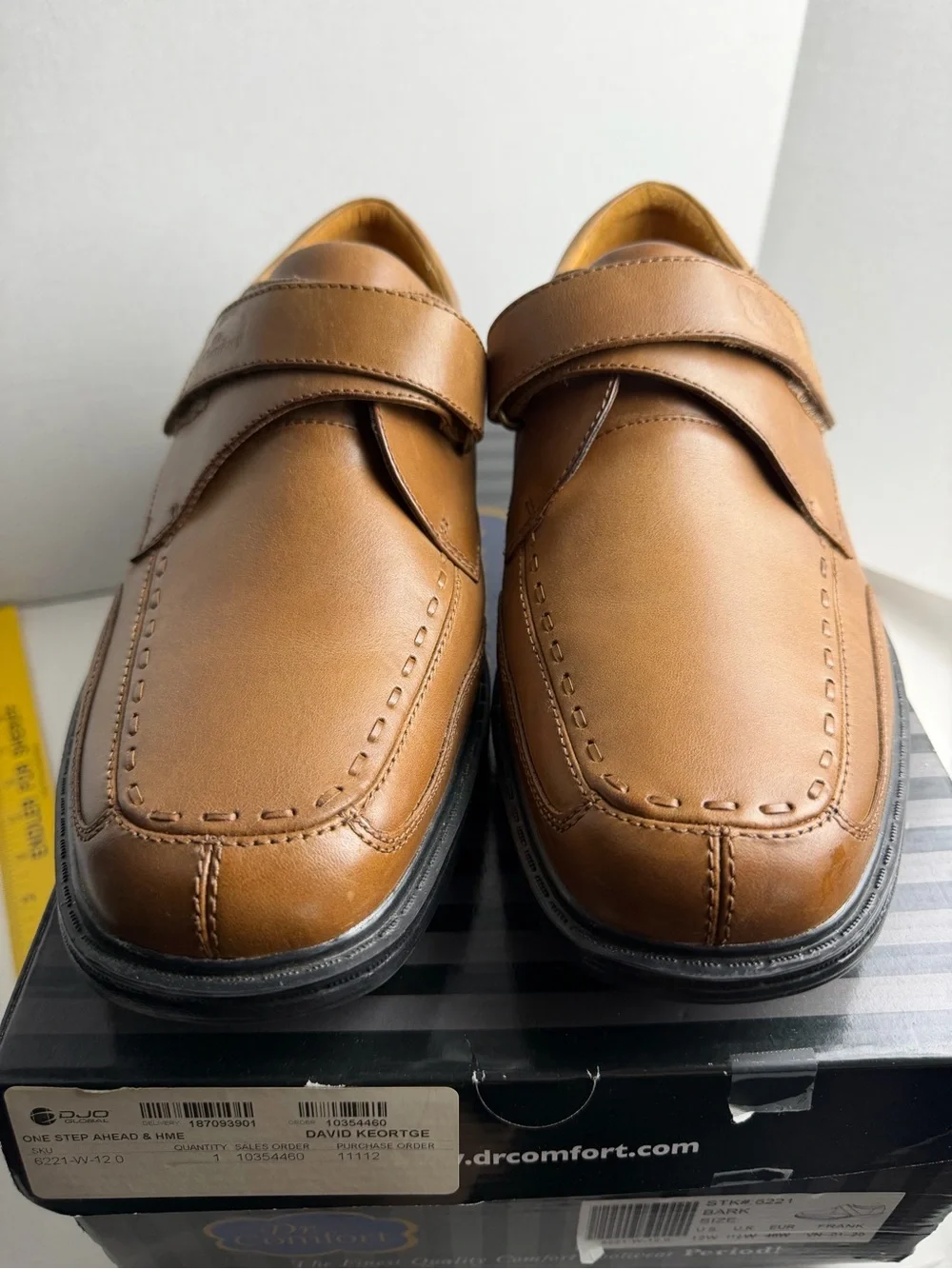 Dr. Comfort 6221 Frank Brown Leather Adjustable Strap Oxford Shoes Men's US 12W